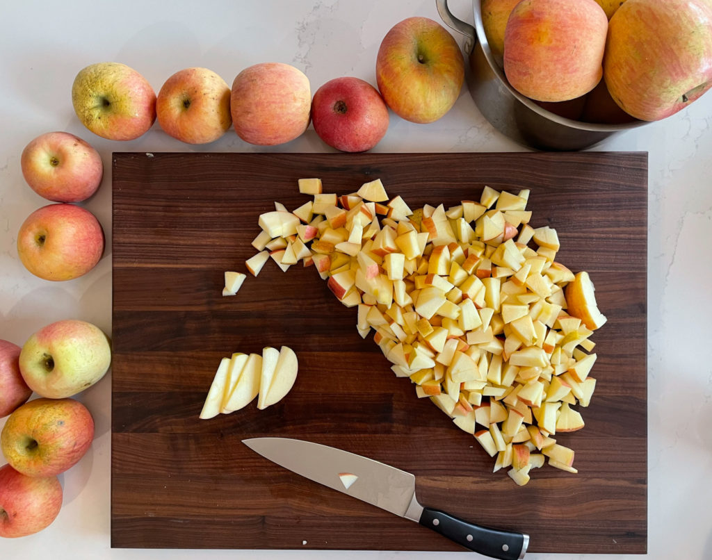 fresh cut apples for homemade applesauce