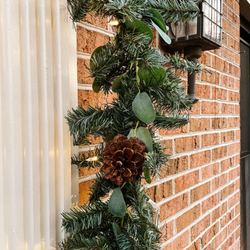 Christmas Garland with eucalyptus and pine cones