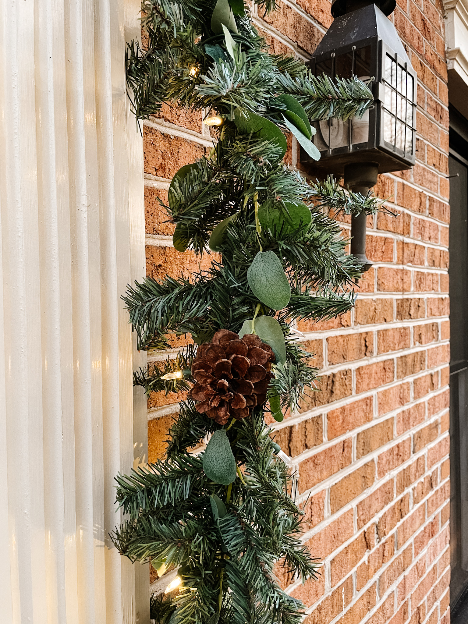 Christmas Garland with eucalyptus and pine cones