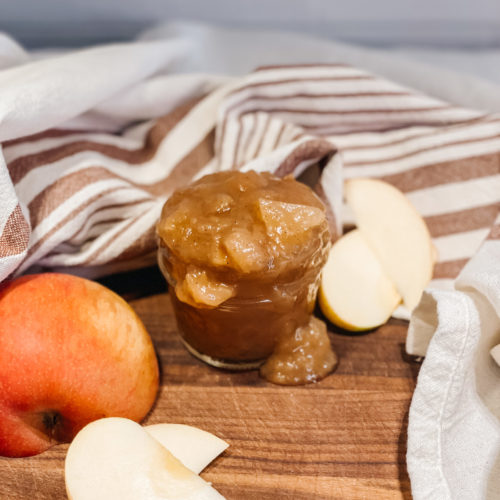 Homemade apple sauce with cinnamon