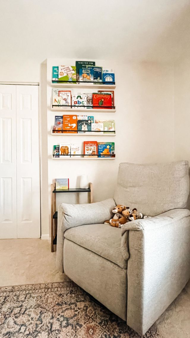 Bookshelves for the nursery are FINISHED!!

Can you believe this was all done with scrap wood that we had in the garage? 

For our baby shower we asked guests to bring a book in lieu of a card and im obsessed. We have the perfect amount of new stories to fill our shelves and a million memories to make in this cozy nook. 

#booknook #bookshelves #bookshelvesofinstagram #childrensbooks #nursery #nurserydecor #nurseryinspo #scrapwood #scrapwoodproject #reelsinstagram #memoriesforlife #snuggletime #cozynook #reelsvideo #nurseryroom #nurseryinspiration #childrensroom #reelsviral #childrensroominspo